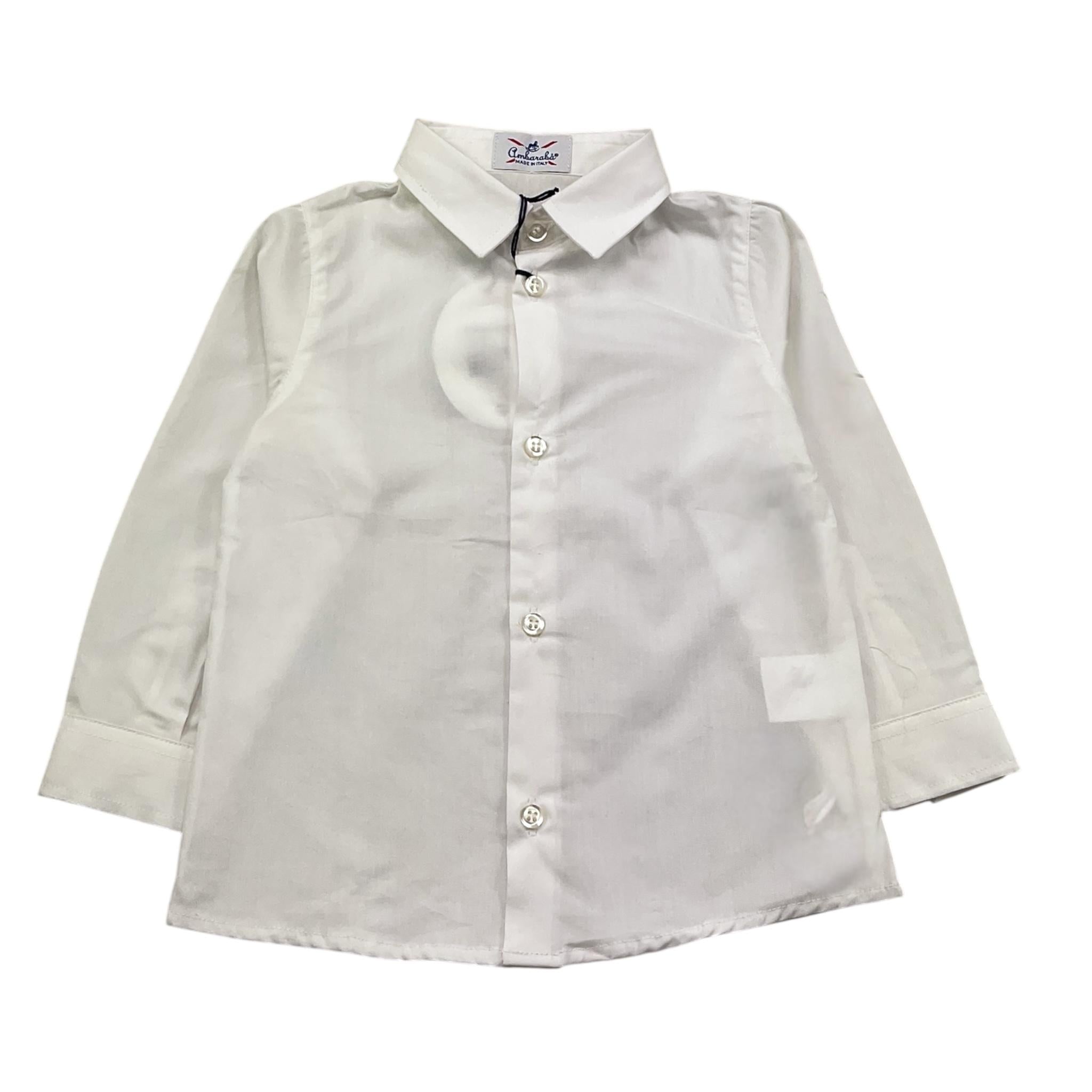 Ambaraba Camicia Manica Lunga Tinta Unita per Neonato FM36084 BIANCO AMBARABA 