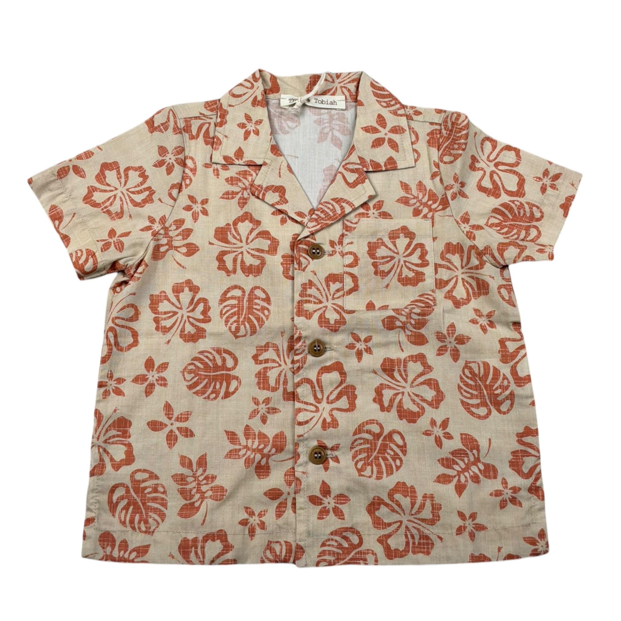 Zhoe & Tobiah Camicia Mezza Manica Tinta Unita Stampa Fantasia per Neonato WI1BN BEIGE ZHOE & TOBIAH 