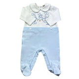 Le Bebe Tutina Manica Lunga Bicolore per Neonato LBB5259 BIANCO/AZZURRO LE BEBE 