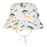 Carre'Ment Beau Cappello Tinta Unita Stampa Safari Panna Per Neonato