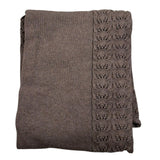 Le Coconne Coperta Tinta Unita con Ricami per Neonata LCN0421 MARRONE LE COCONNE 