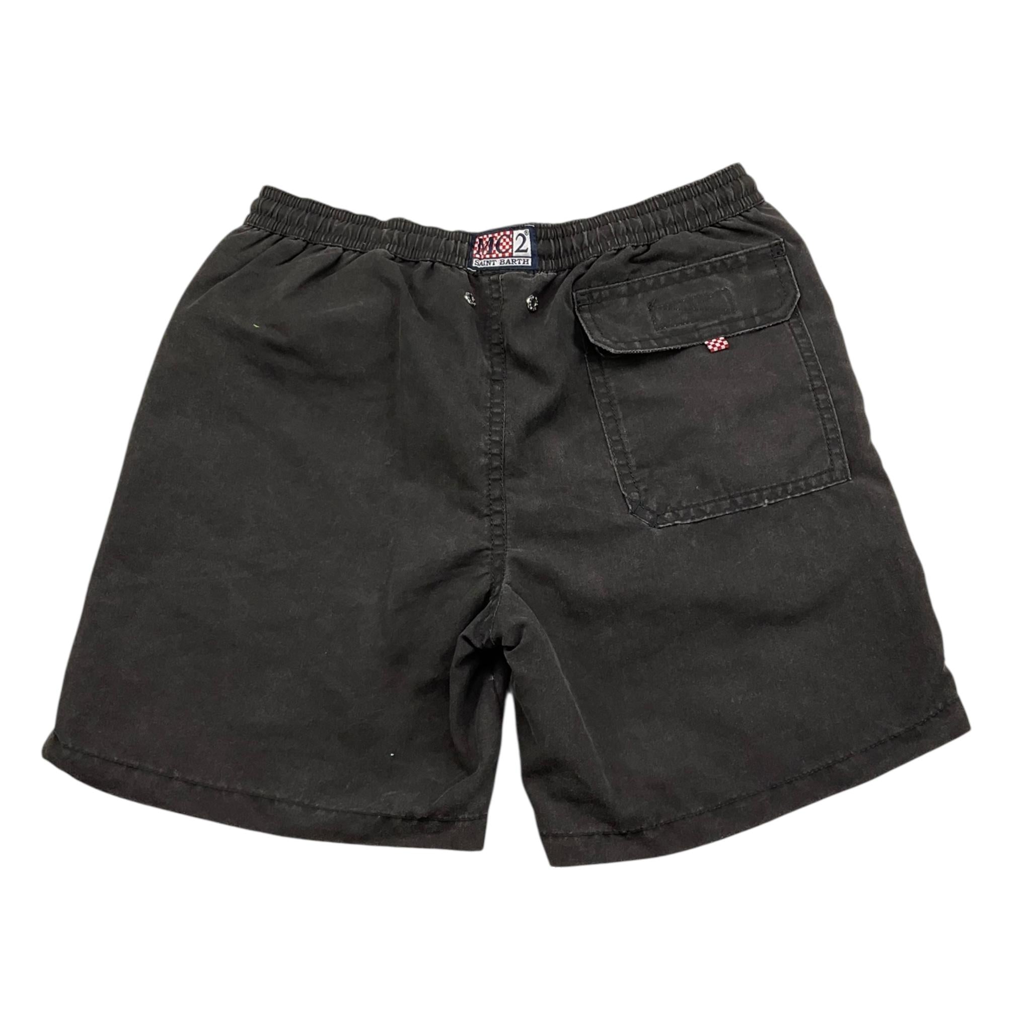 Saint Barth Costume Tinta Unita con Stampa In Contrasto per Bambino TENDER NERO SAINT BARTH 