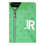 John Richmond Felpa Tinta Unita Con Zip E Logo Verde Per Bambino