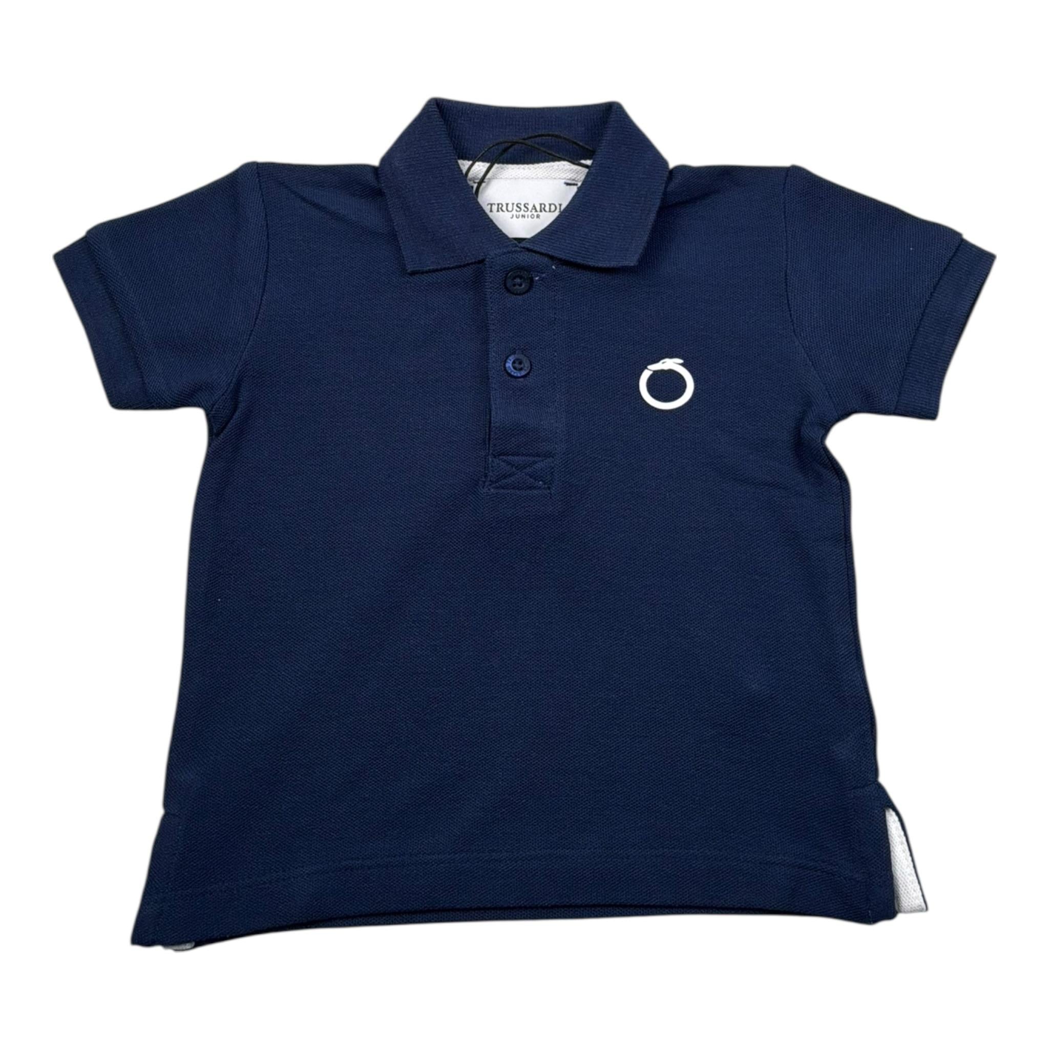 Trussardi Polo Mezza Manica Tinta Unita con Stampa per Neonato TIP23070PO BLU TRUSSARDI 