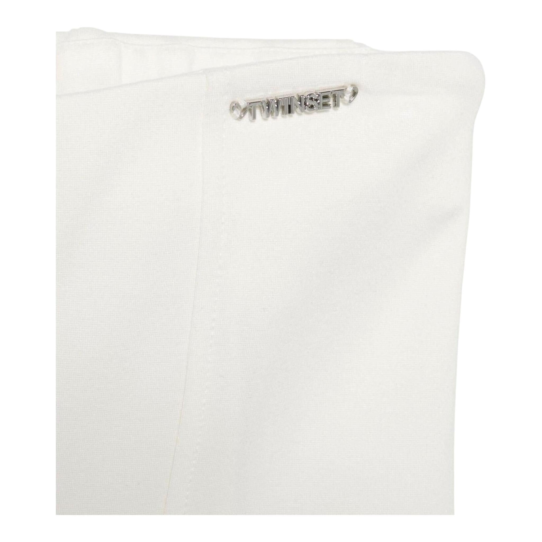 TWINSET pantalone modello a zampa tinta unita con spacchi Bianco per Bambina 242GJ2045 BIANCO TWINSET 