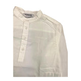 Dondup Camicia Manica Lunga Tinta Unita Collo Coreano Bianco Per Bambino
