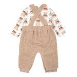 NANAN completo 2pz salopette-shirt con stampa Beige per Neonato I2413801B BEIGE NANAN 