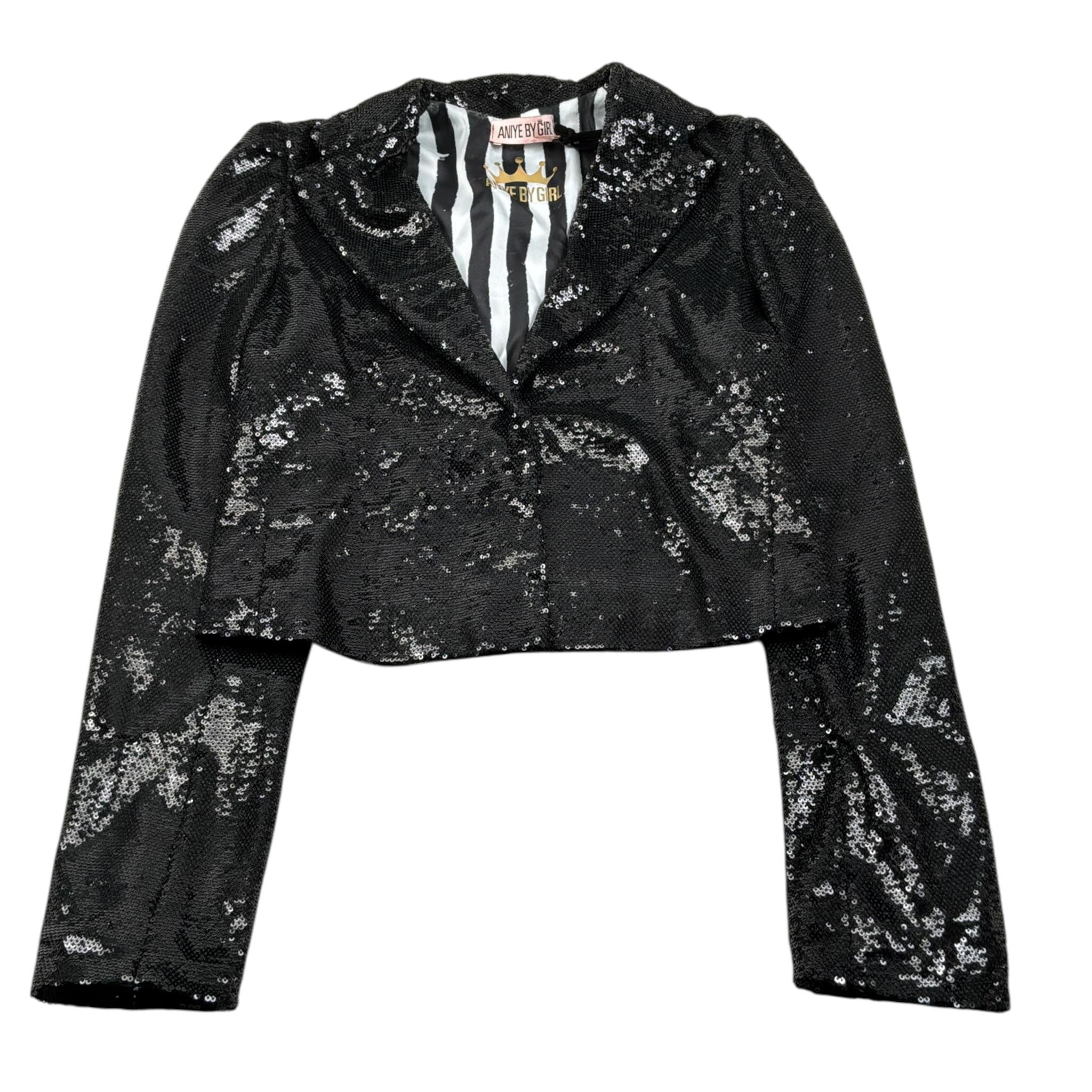 Aniye By Girl Giacca Paillettata tinta unita Nero per Bambina 032464 NERO ANIYE BY GIRL 