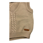 BARCELLINO gilet tinta unita con ricami Beige per Neonato 106518 BEIGE BARCELLINO 
