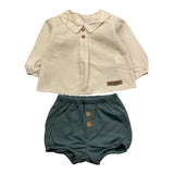 CALAMARO completo 2pz shirt-coulotte bicolore Beige per Neonato 11062 BEIGE CALAMARO 