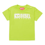 Diesel T-Shirt Girocollo Tinta Unita con Stampa per Bambino K00569J VERDE DIESEL 