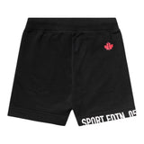 Dsquared2 Bermuda Felpa Tinta Unita con Logo per Bambino DQ0667 NERO DSQUARED2 