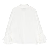 Simonetta Camicia Tinta Unita Con Colletto  Bianco Per Bambina