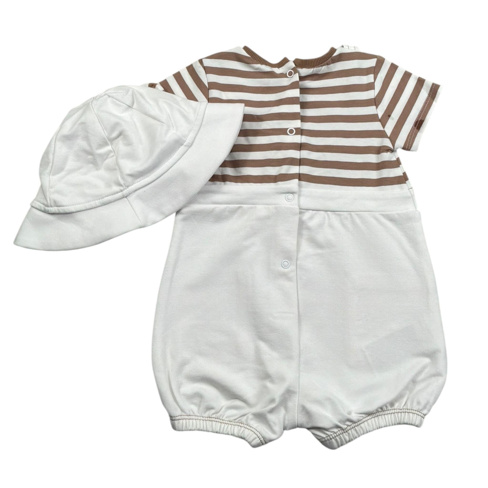 Mayoral Pagliaccetto Mezza Manica Bicolore con Cappello per Neonato 1606 PANNA MAYORAL 