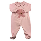 LE BEBE' tutina manica lunga tinta unita cn stampa orso Rosa per Neonata LBG5365 ROSA LE BEBE' 