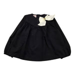 MARIUCCIA camicia manica lunga tinta unita con fiocco in contrasto Nero per Bambina CMMRIR NERO MARIUCCIA 