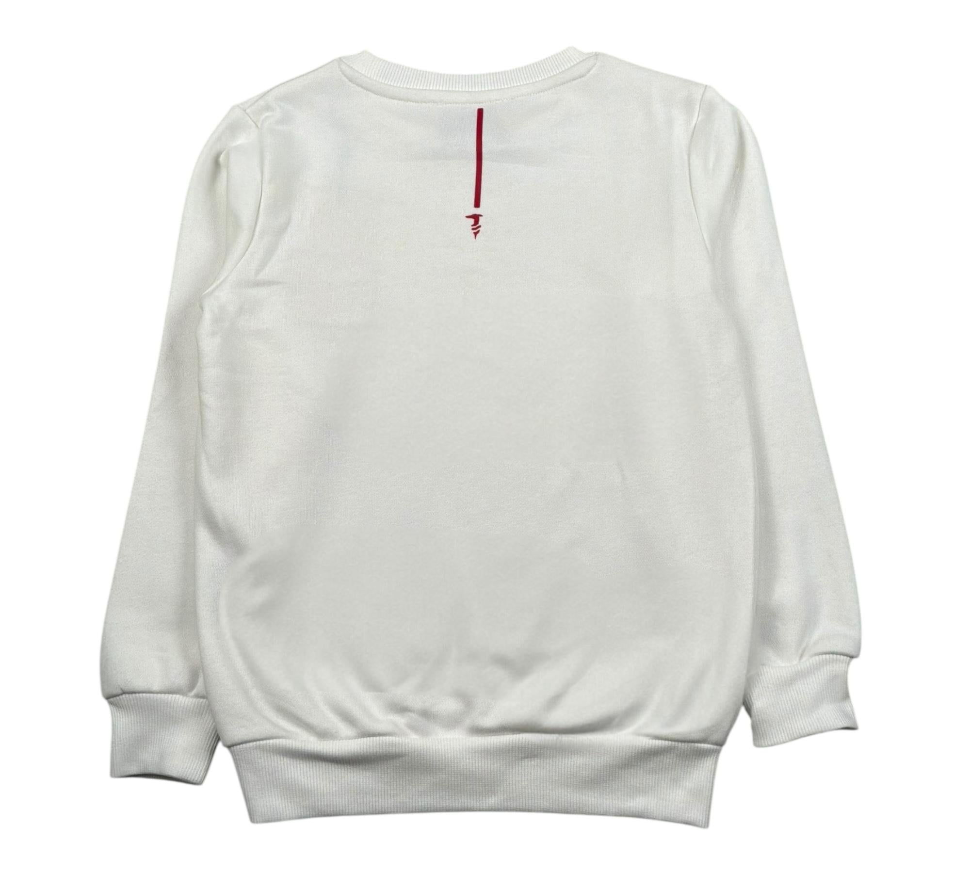 Trussardi Felpa Chiusa Girocollo Tinta Unita con Stampa per Bambino TBP26044FE PANNA TRUSSARDI 