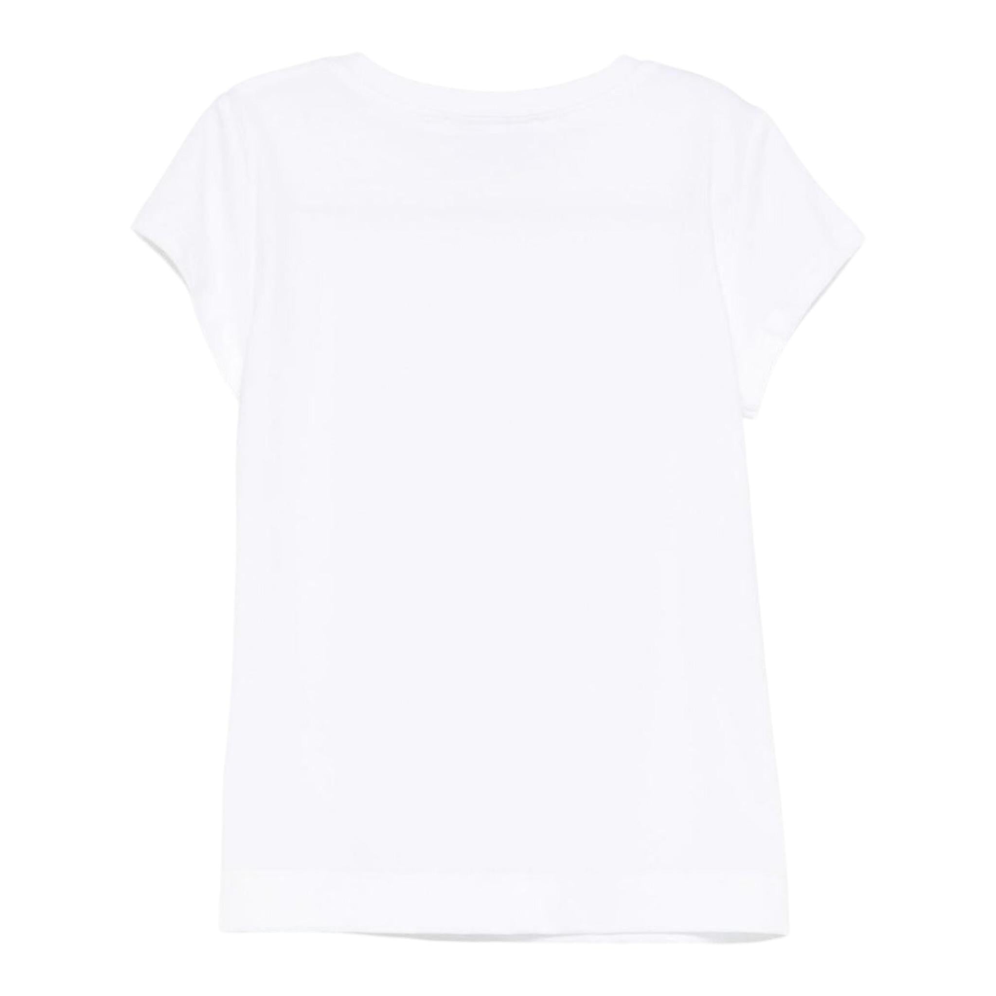 Monnalisa T-Shirt Tinta Unita Girocollo con Stampa per Bambina 11E626 BIANCO MONNALISA 