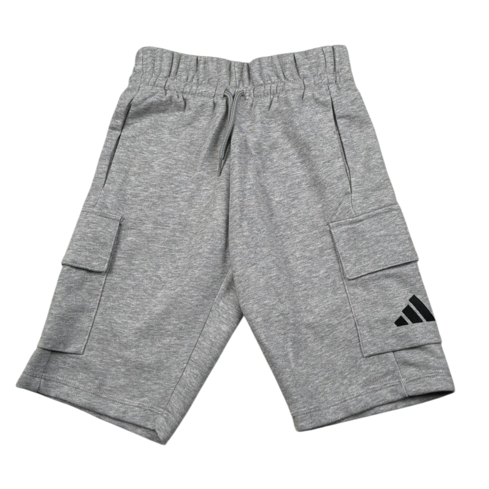 Adidas Bermuda Tinta Unita con Logo per Bambino JE3963 GRIGIO Adidas 