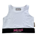 Just Cavalli Top Giromanica Tinta Unita con Logo per Bambina JGP26055TO BIANCO JUST CAVALLI 