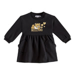 MOSCHINO abito manica lunga tinta unita cn stampa in contrasto Nero per Neonata MDV0BLXX NERO MOSCHINO 