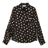 MOSCHINO camicia manica lunga tinta unita con stampe cuoricini Nero per Bambina HDC01WX NERO MOSCHINO 