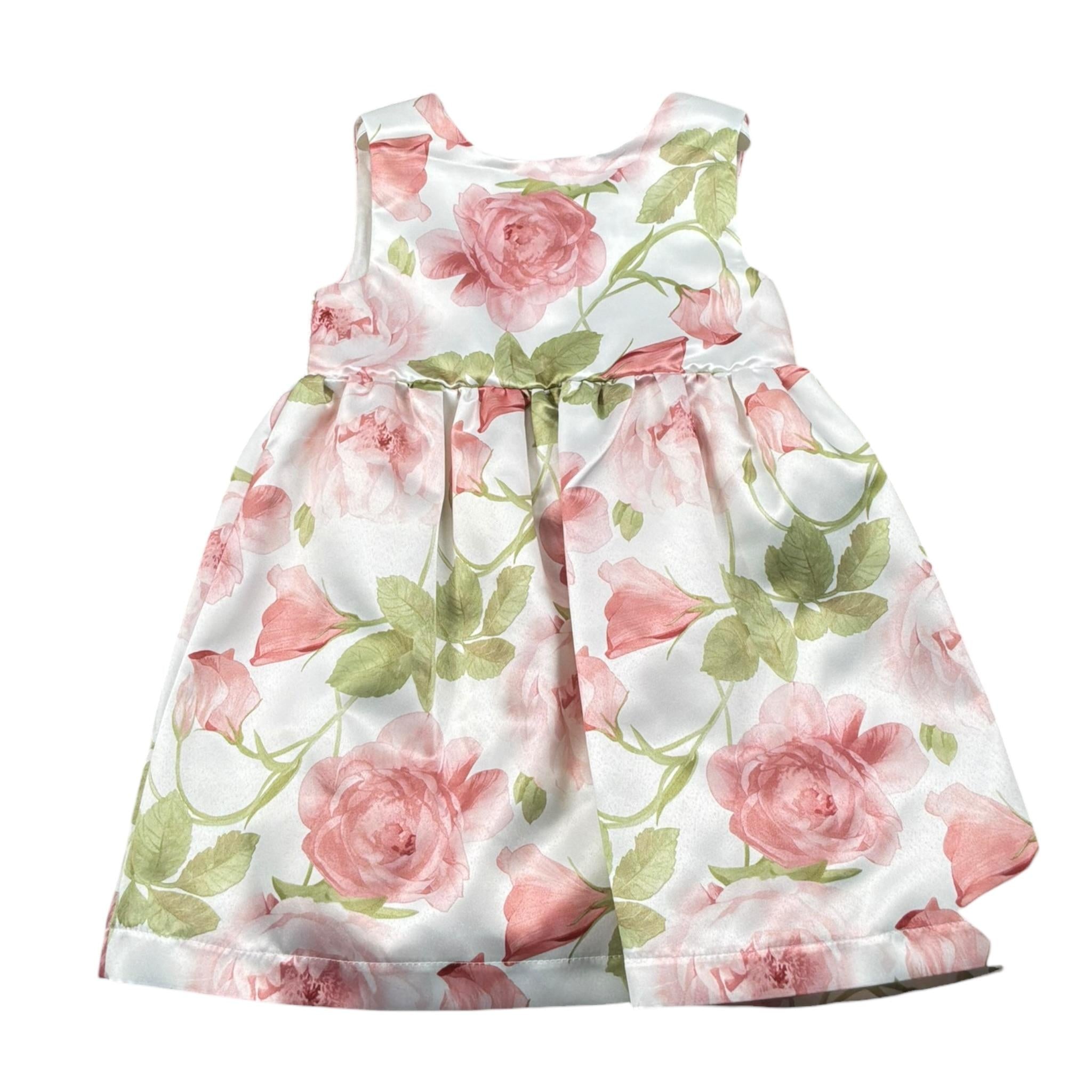 Magil Abito Cerimonia Giromanica con Fantasia Fiori per Neonata FN30140 BIANCO MAGIL 