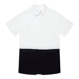 MAISON MARGIELA abito camicia mezza manica bicolore Bianco/nero per Bambino M60641 BIANCO/NERO MAISON MARGIELA 