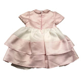 Carlo Pignatelli Abito Cerimoniale Mezza Manica Bicolore Bianco/Rosa Per Neonata