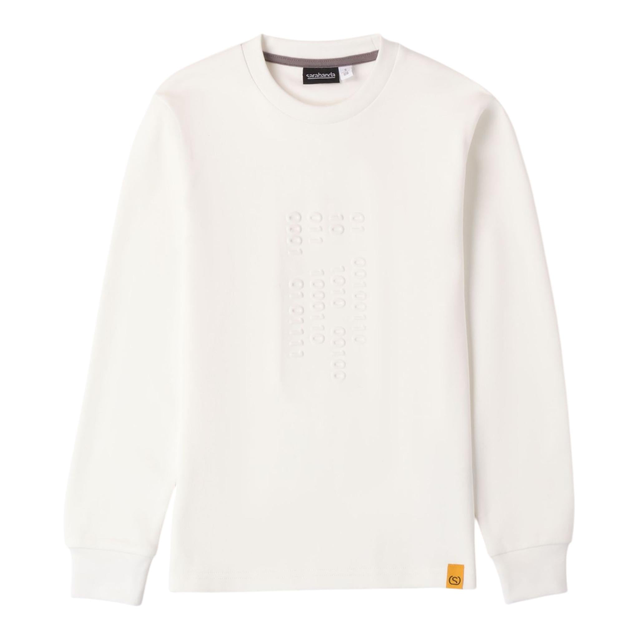 SARABANDA shirt girocollo tinta unita con stampa in rilievo Bianco per Bambino A531 BIANCO SARABANDA 