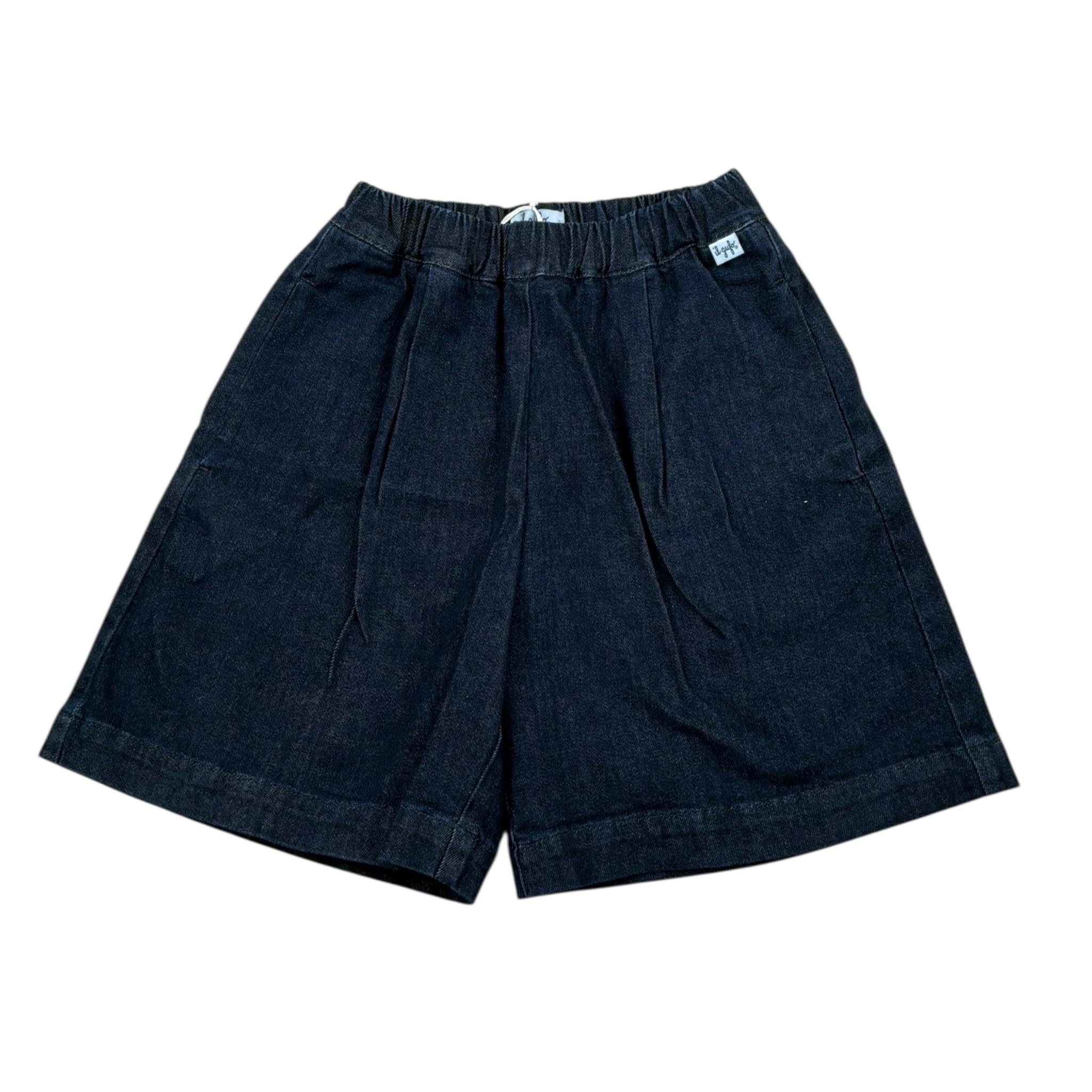 Il Gufo Bermuda In Denim Tinta Unita con Elastico In Vita per Neonato P25PB197J0034N BLU IL GUFO 