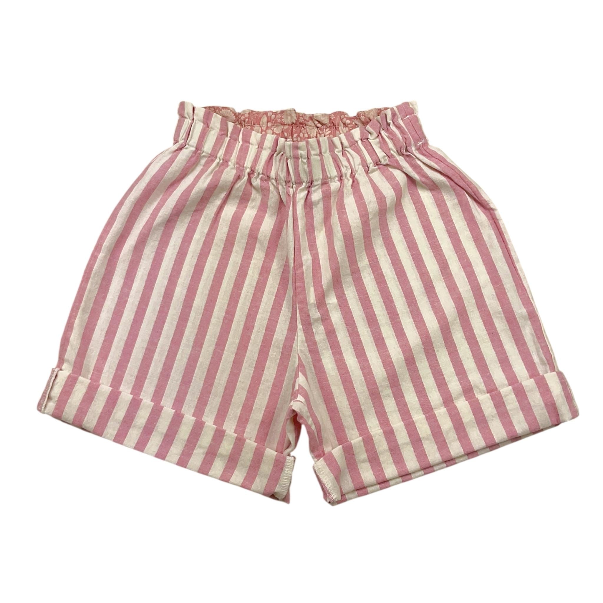 Babe & Tess Short Tinta Unita con Fantasia A Righe per Bambina 35518028 BIANCO BABE & TESS 