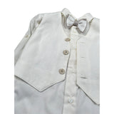 Pure Firenze Completo 4 Pezzi Camicia-Gilet-Bermuda-Papillon per Neonato 11088 PANNA PURE FIRENZE 
