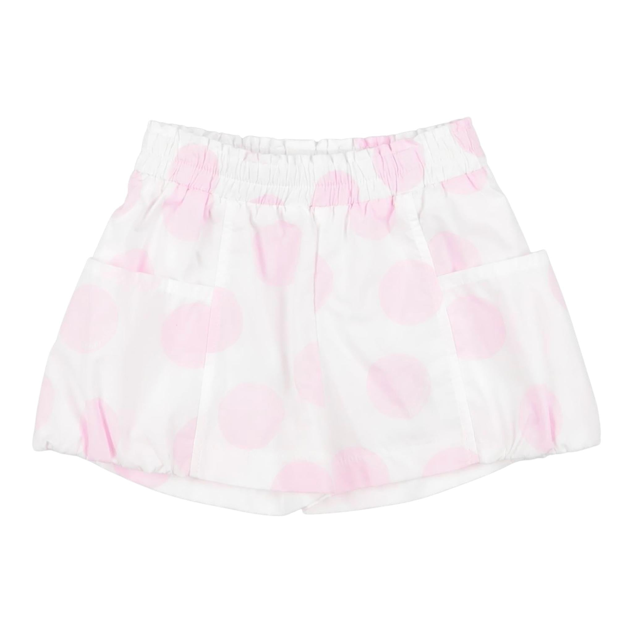 Monnalisa Short Tinta Unita Stampa Cerchi per Bambina 31A411 BIANCO MONNALISA 