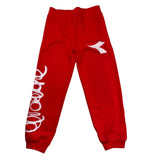 Diadora Pantalone Tuta Tinta Unita Cn Stampa Logo Rosso Per Bambino