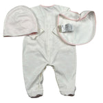 Trussardi Set 3 Pezzi Tutina-Cappello-Bvetta per Neonata TLP26003TUA BIANCO TRUSSARDI 