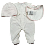 Trussardi Set 3 Pezzi Tutina-Cappello-Bvetta per Neonata TLP26003TUA BIANCO TRUSSARDI 