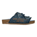Philosophy Ciabatta In Denim con Doppia Fibia per Bambina I8E001 BLU PHILOSOPHY 