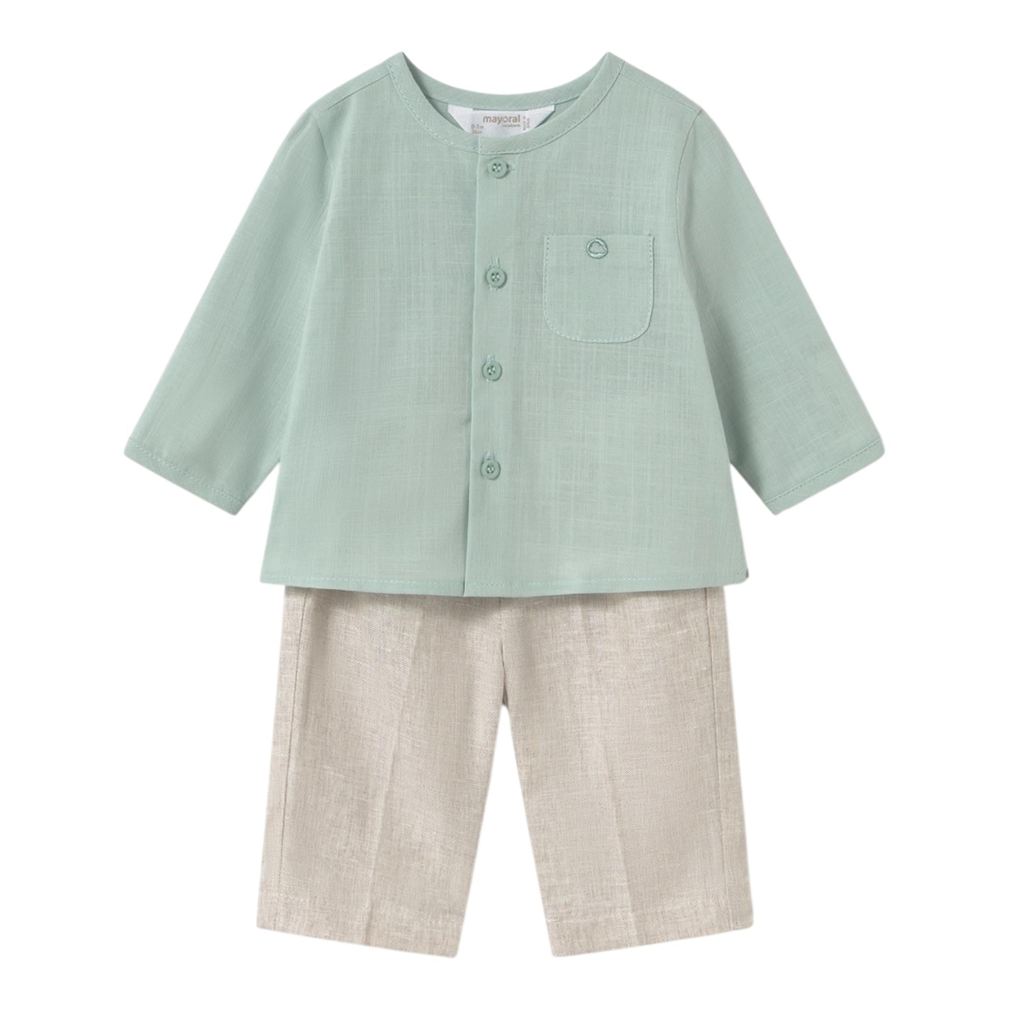 Mayoral Completo 2 Pezzi Camicia-Pantalone per Neonato 1564 VERDE MAYORAL 