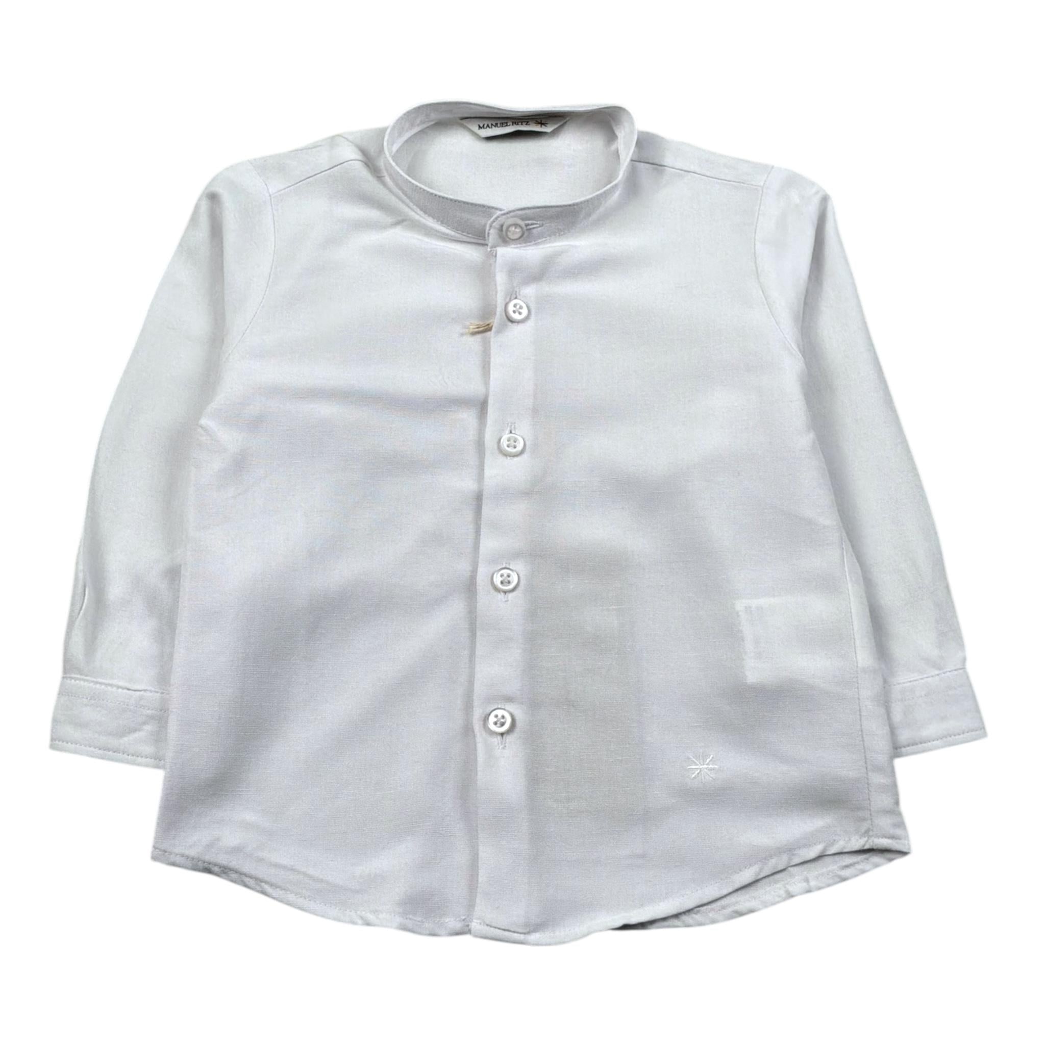 Manuel Ritz Camicia Manica Lunga Tinta Unita Collo Coreano per Neonato MR3096N BIANCO MANUEL RITZ 