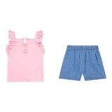 Guess Completo 2 Pezzi T-Shirt-Short per Neonata A4GG12K6YW0 ROSA GUESS 