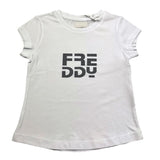 Freddy T-Shirt Girocollo Tinta Unita con Logo per Bambina FR1950 BIANCO FREDDY 