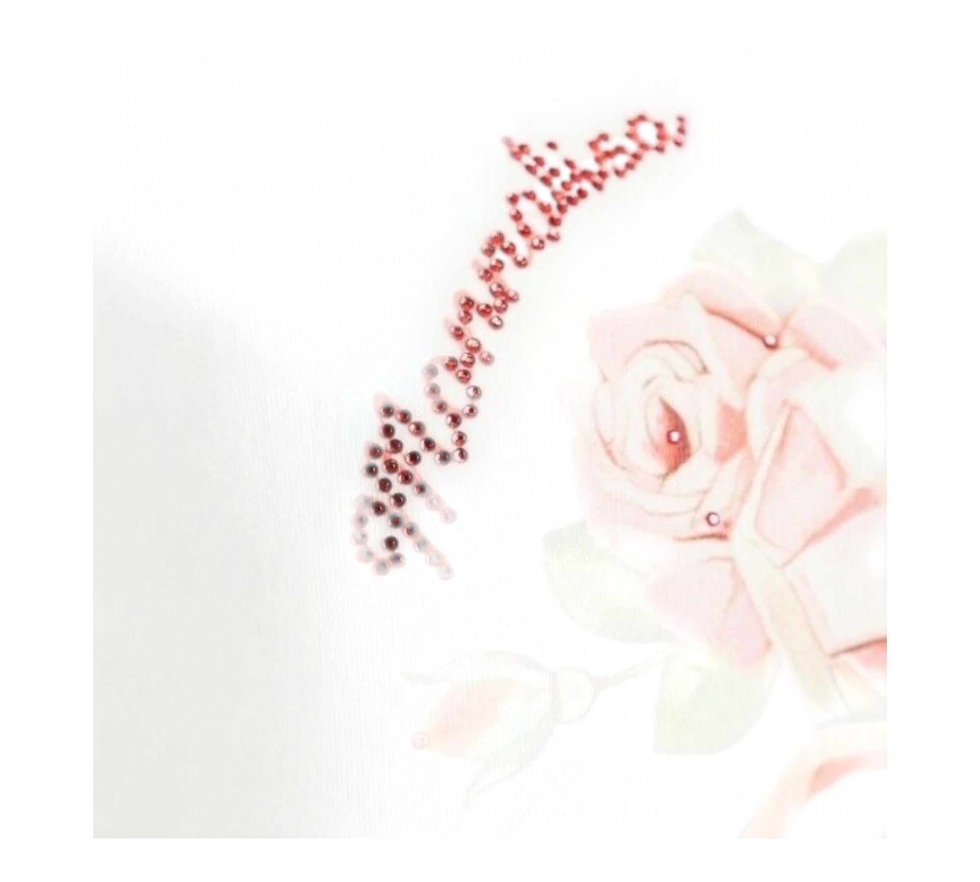 Monnalisa T-Shirt Girocollo Tinta Unita con Stampa per Bambina 199610SE PANNA MONNALISA 