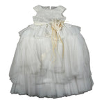 Raffaella Abit Cerimonia Tinta Unita con Tulle per Bambina BRIGITTE BIANCO RAFFAELLA 