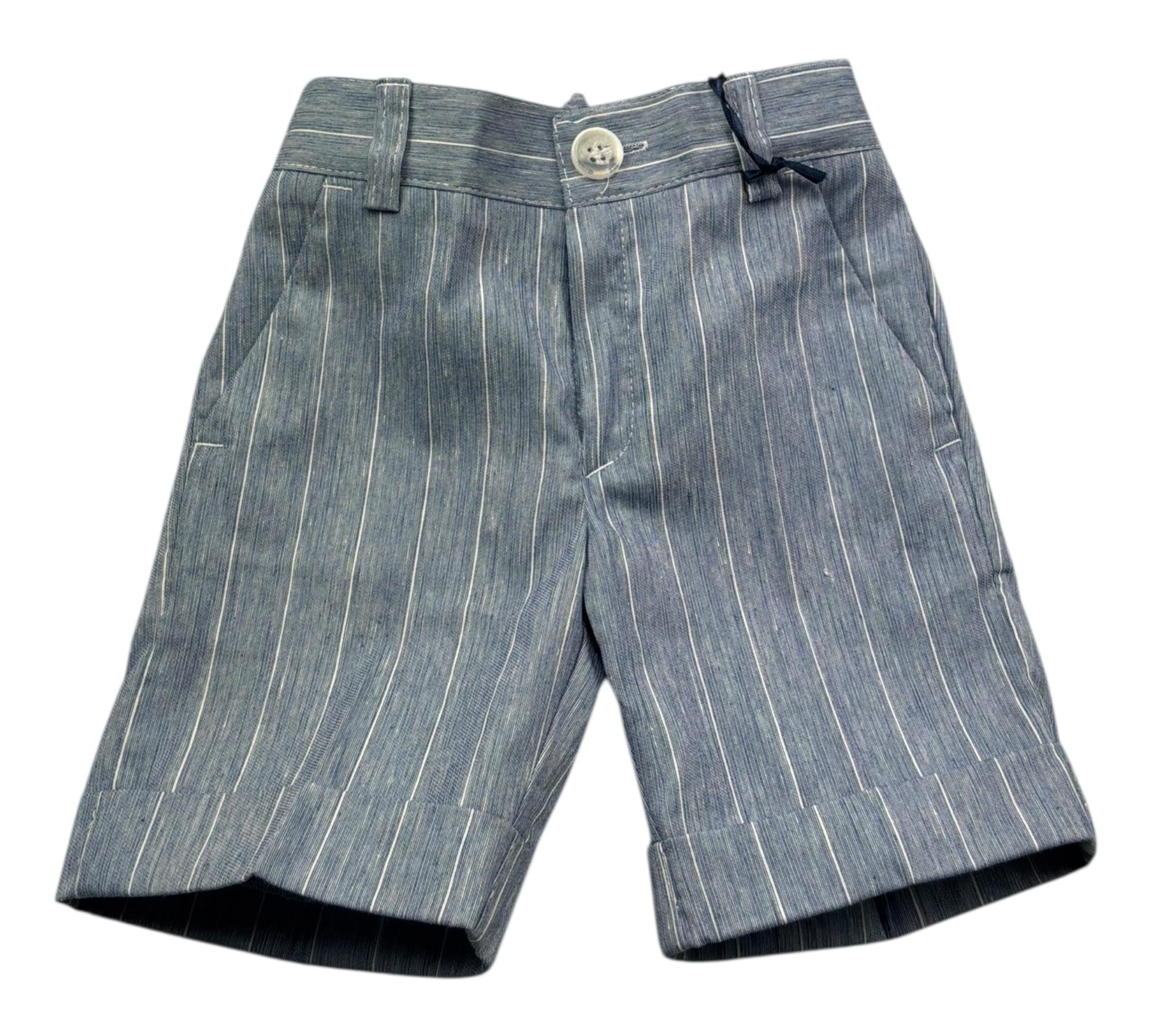 Manuel & Frank Bermuda Tinta Unita con Girovita Regolabile per Neonato MF2313BN BLU MANUEL & FRANK 