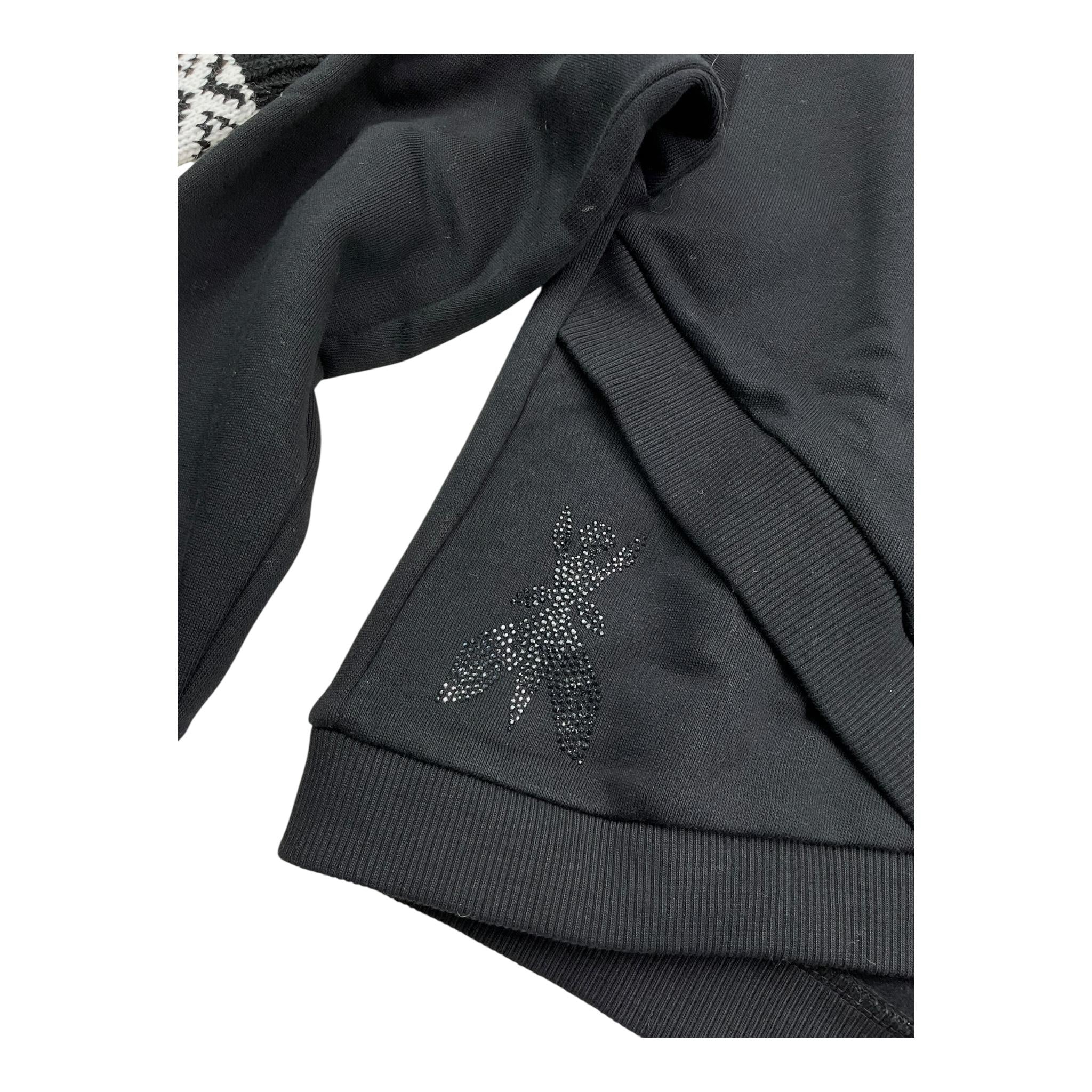 PATRIZIA PEPE felpa chiusa girocollo tinta unita con brillantini Nero per Bambina 7M0833 NERO PATRIZIA PEPE 