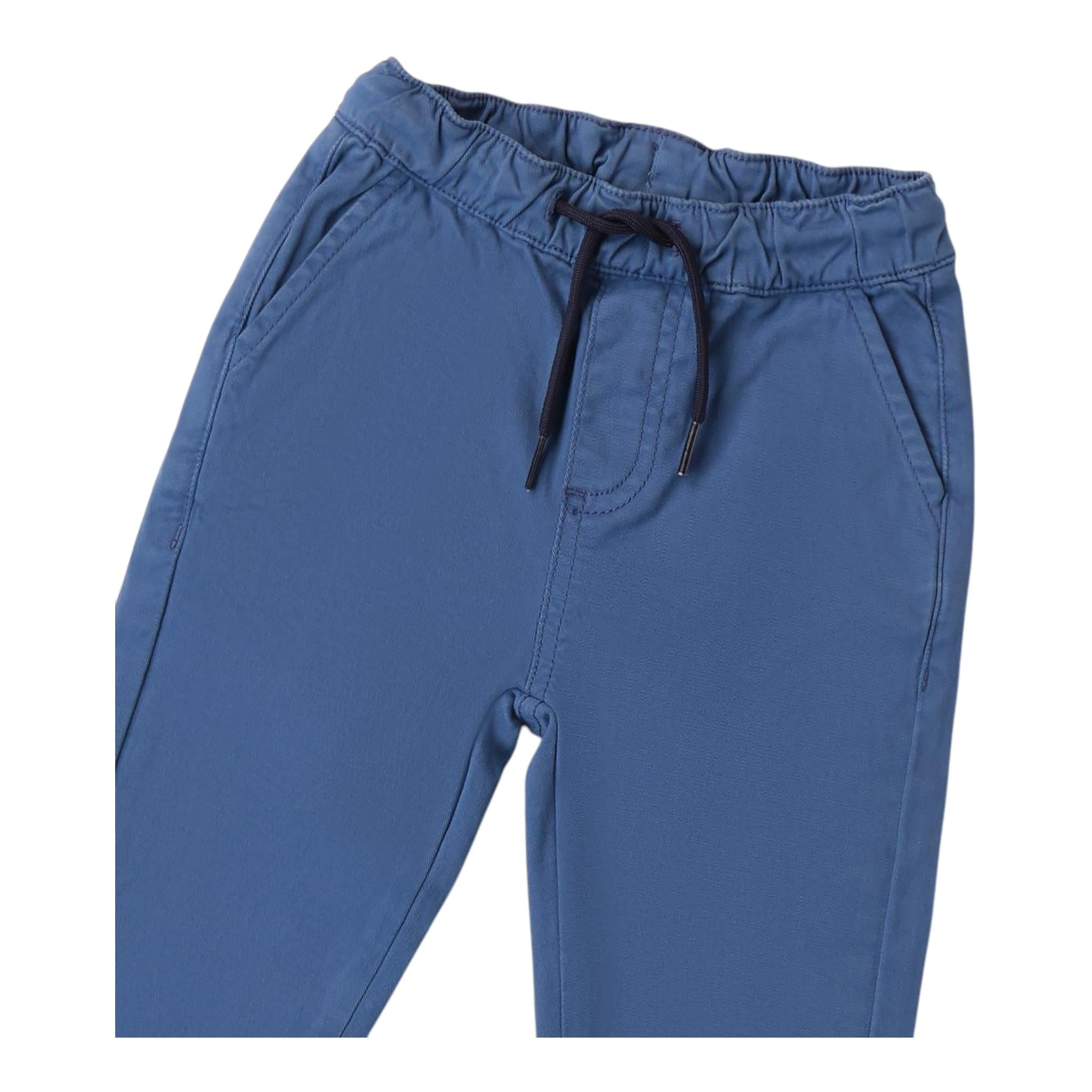 SARABANDA pantalone tinta unita con elastico in vita Blu per Neonato A161 BLU SARABANDA 