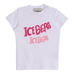 Iceberg T-Shirt Girocollo Tinta Unita con Stampa per Bambina TSICE5163BJ BIANCO ICEBERG 