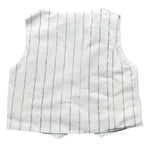 Please Gilet Tinta Unita con Fantasia A Righe per Neonato JH02131B73 BIANCO PLEASE 