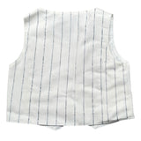 Please Gilet Tinta Unita con Fantasia A Righe per Neonato JH02131B73 BIANCO PLEASE 